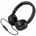 Auriculares on-ear plegables con cable y control en línea, negros