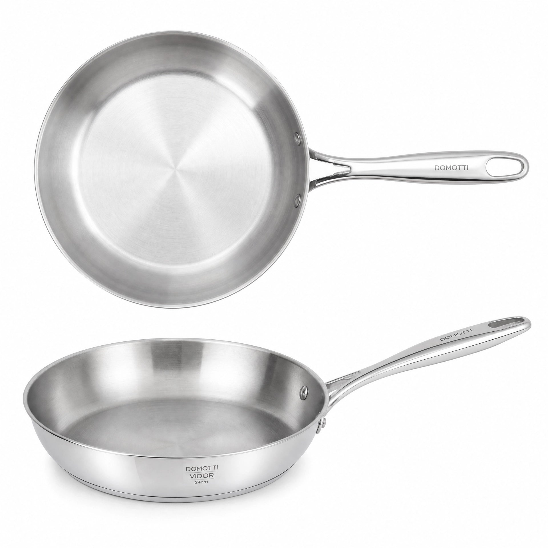 Pack 3 Sartenes Acero Inoxidable Domotti Vidor — 24 cm