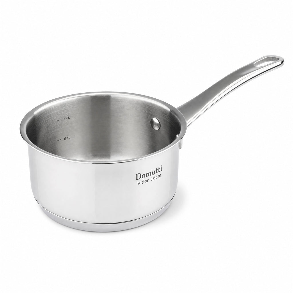 Set Completo Cocina Domotti Vidor — Sartén 24cm + Cazuela 20cm con Tapa + Cazo 16cm