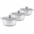 Pack 3 Ollas Acero Inoxidable con Tapa Domotti Vidor — 20 cm
