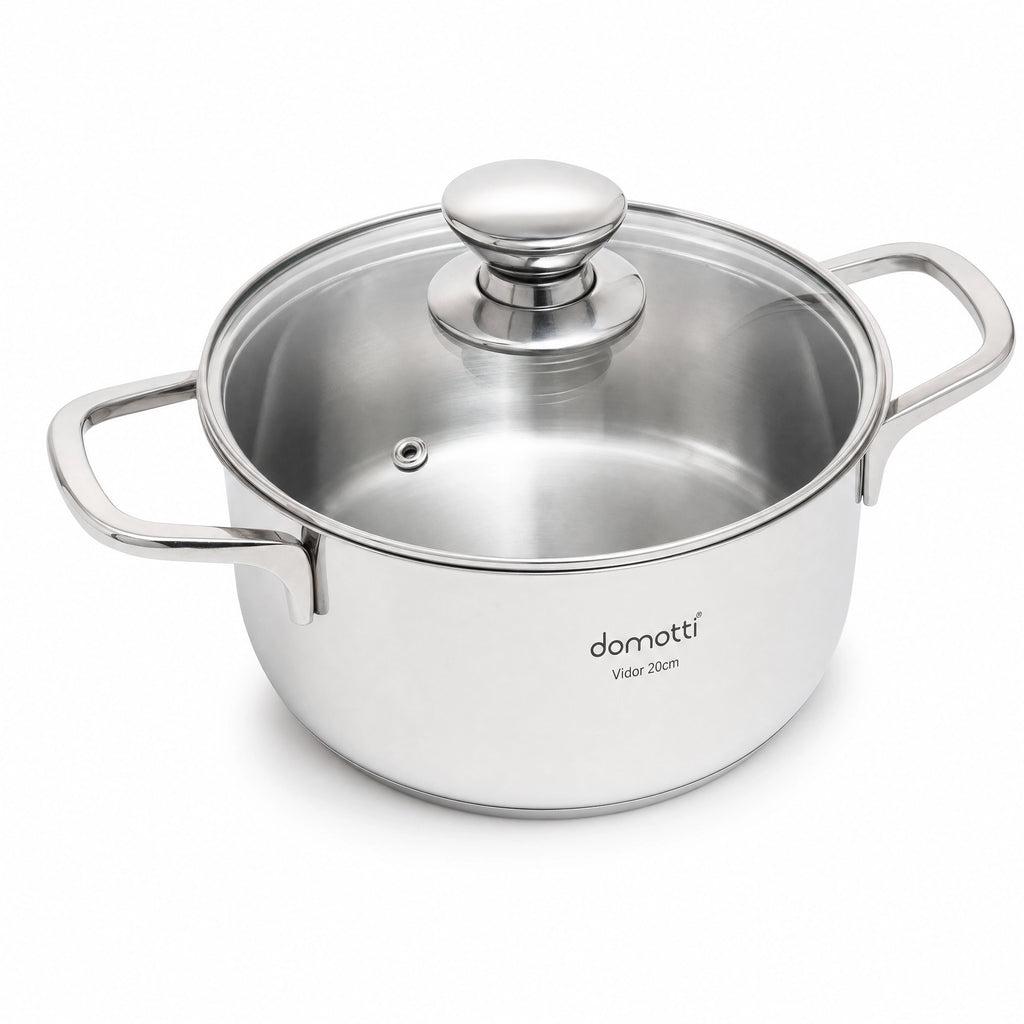 Set Completo Cocina Domotti Vidor — Sartén 24cm + Cazuela 20cm con Tapa + Cazo 16cm