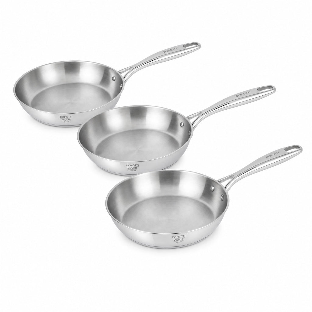 Pack 3 Sartenes Acero Inoxidable Domotti Vidor — 24 cm
