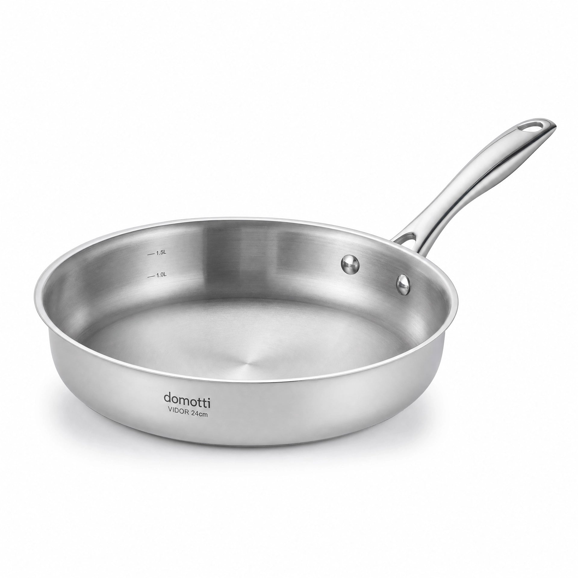 Set Completo Cocina Domotti Vidor — Sartén 24cm + Cazuela 20cm con Tapa + Cazo 16cm