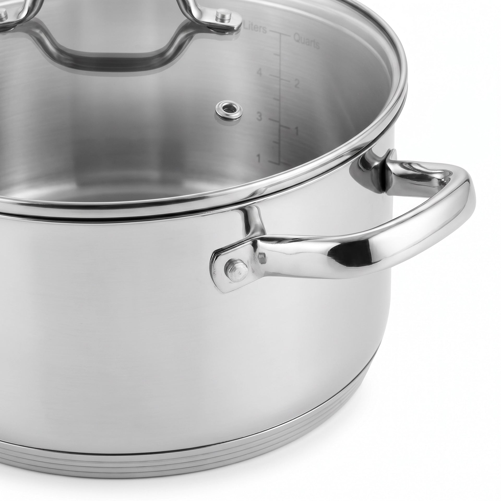 Cazuela con Tapa Acero Inoxidable Domotti Vidor 20cm — Apta Inducción