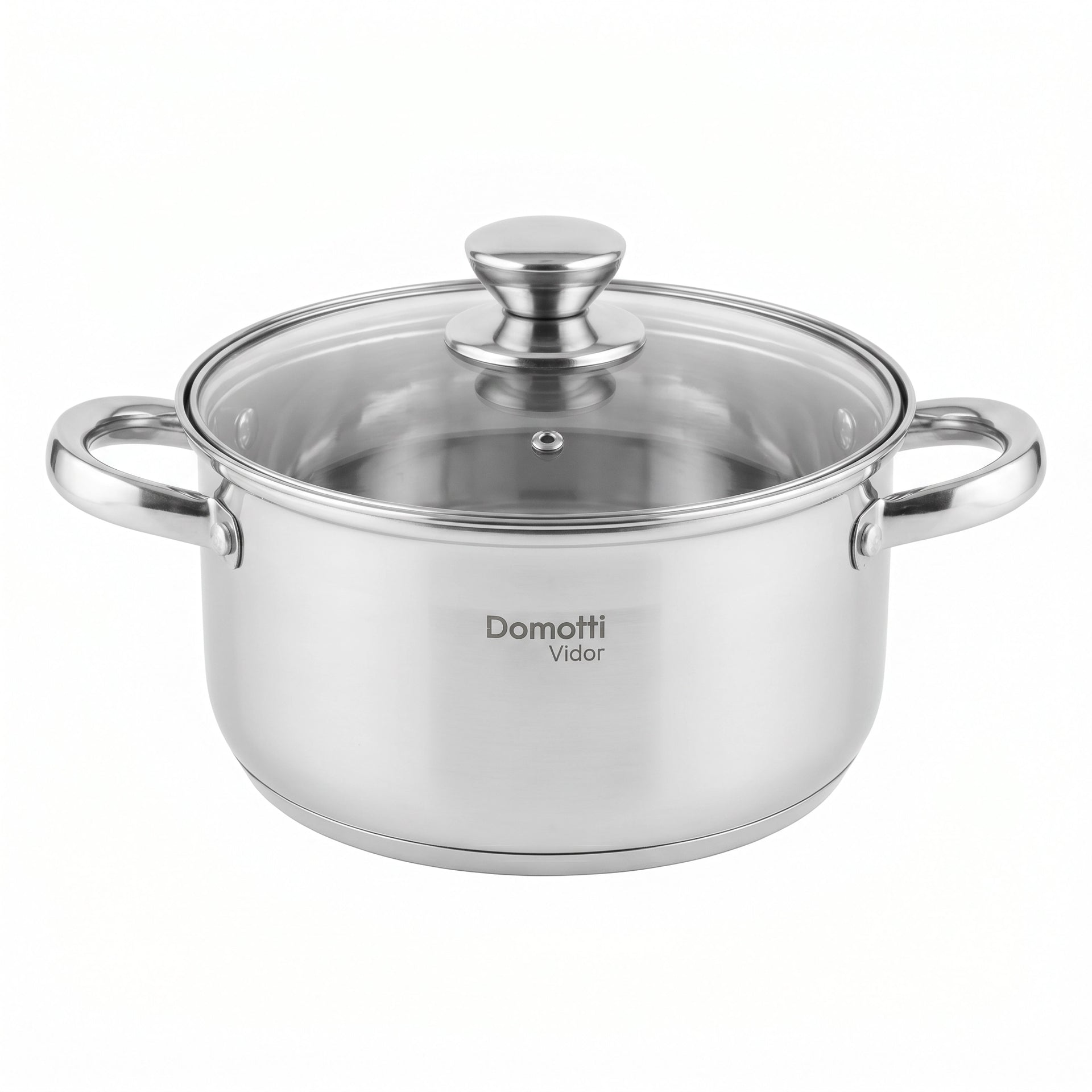 Cazuela con Tapa Acero Inoxidable Domotti Vidor 20cm — Apta Inducción