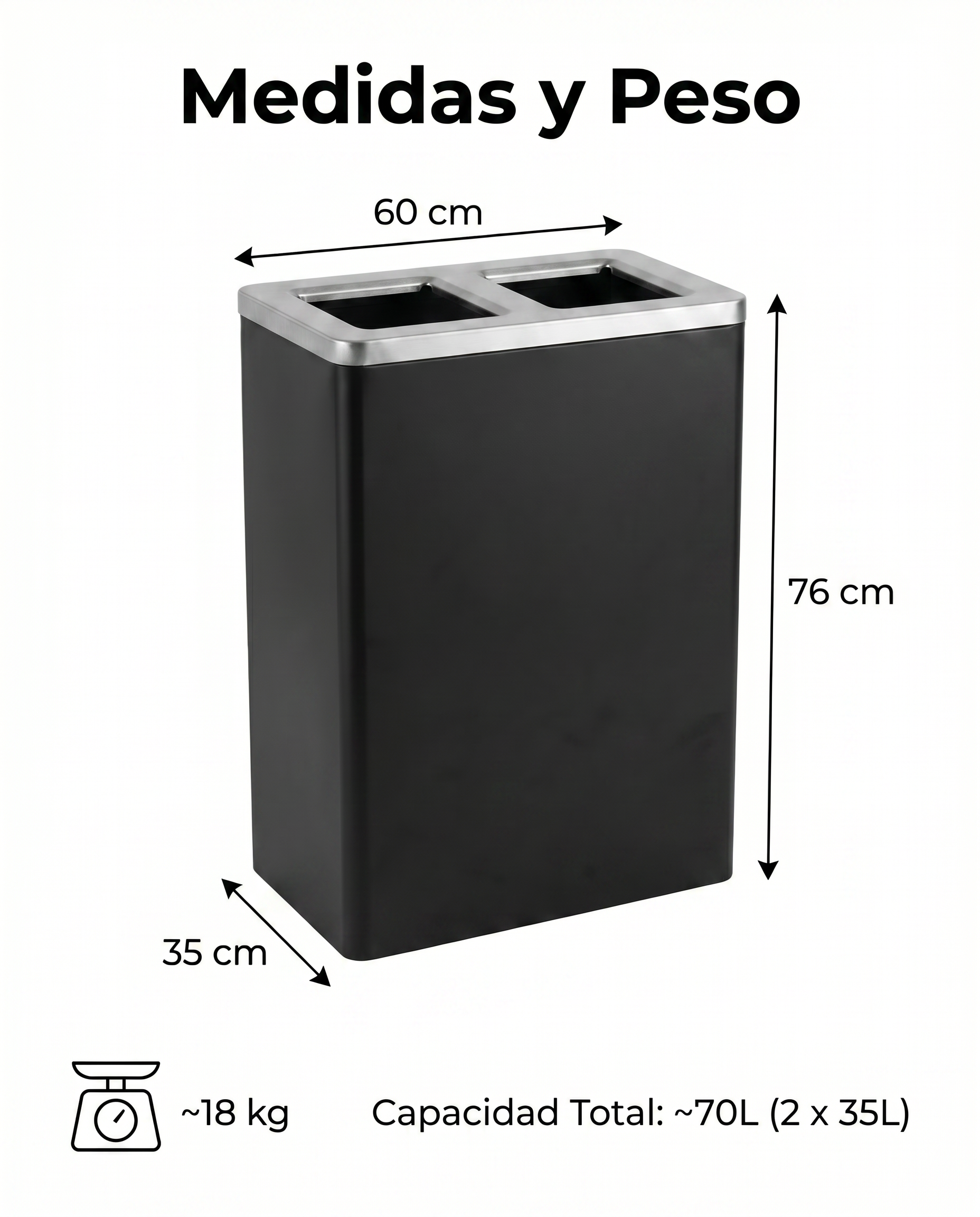 Papelera Vilagrasa Aurea-02 - Medidas y Peso