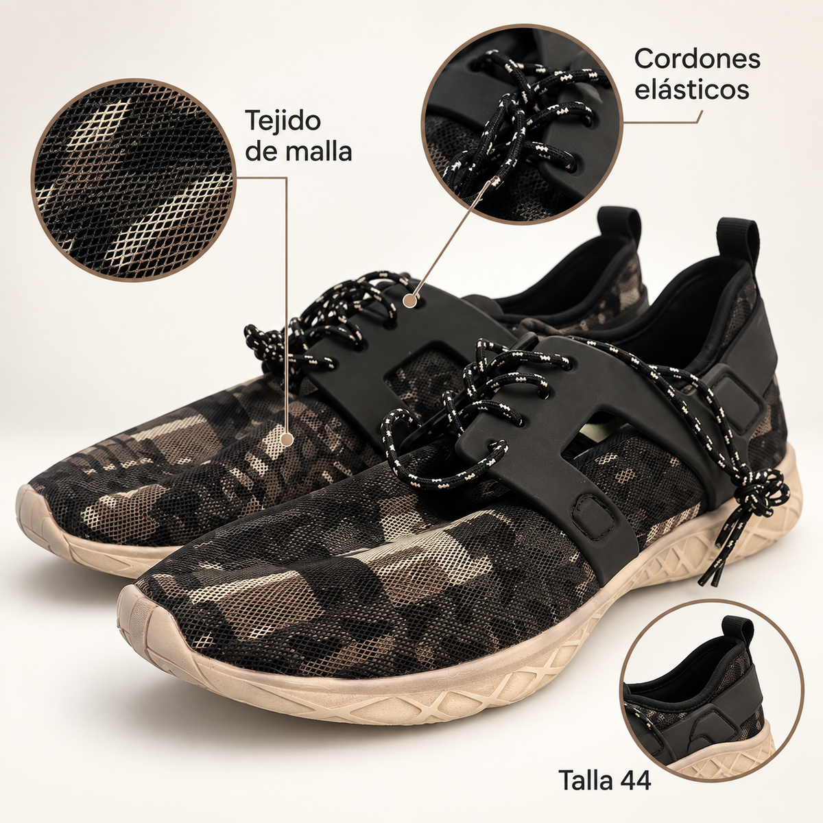 Características de las zapatillas Dude Mistral Abstract Brown talla 44
