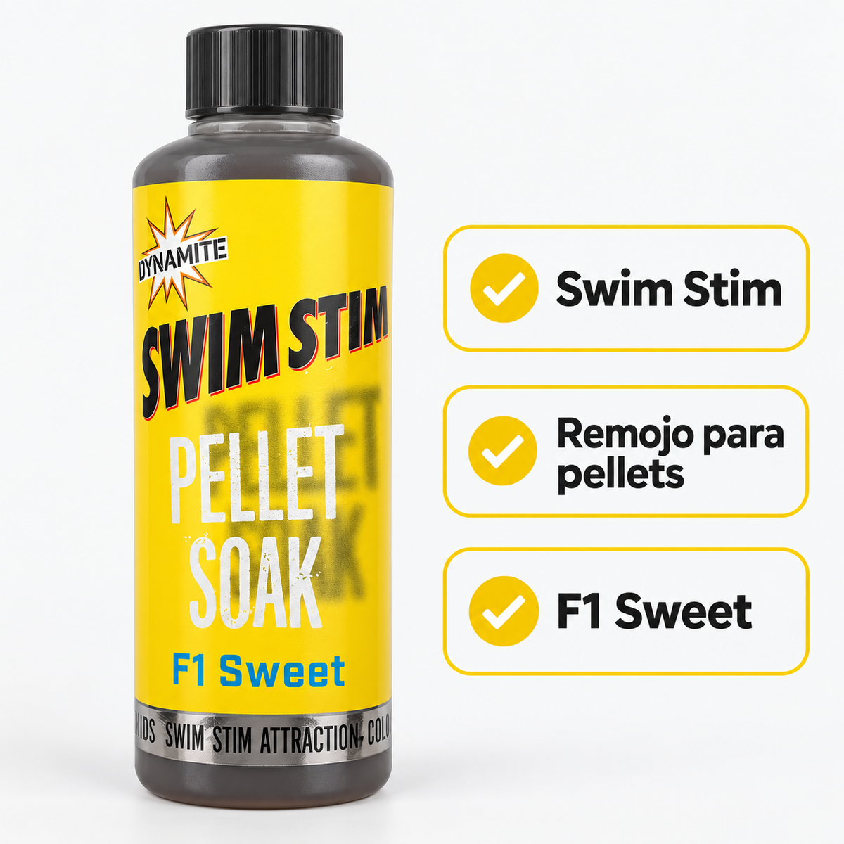 Características de Dynamite Swim Stim Pellet Soak F1 Sweet