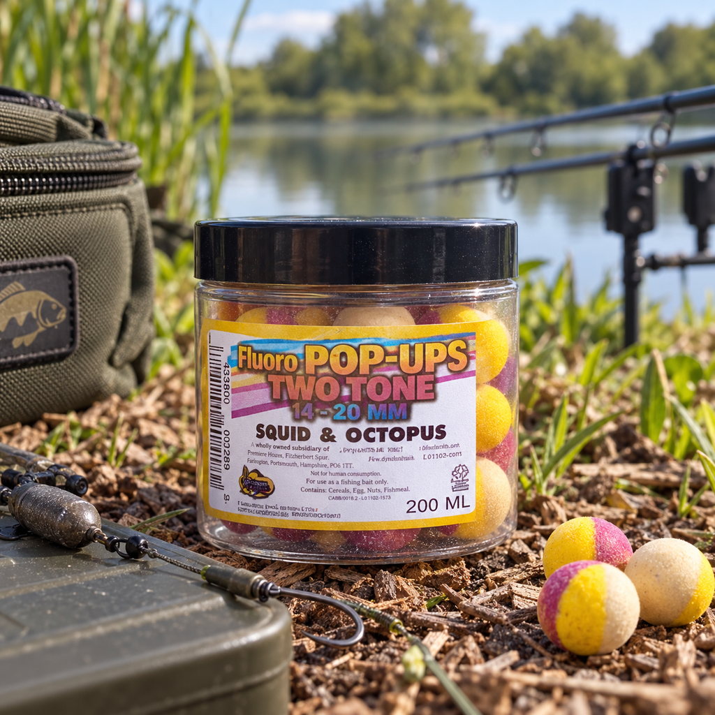 Dynamite Fluoro Pop-Ups Two Tone en ambiente de pesca
