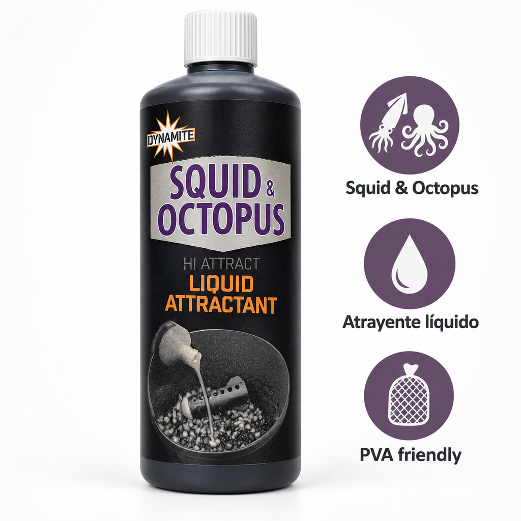 Características del atrayente líquido Dynamite Squid & Octopus
