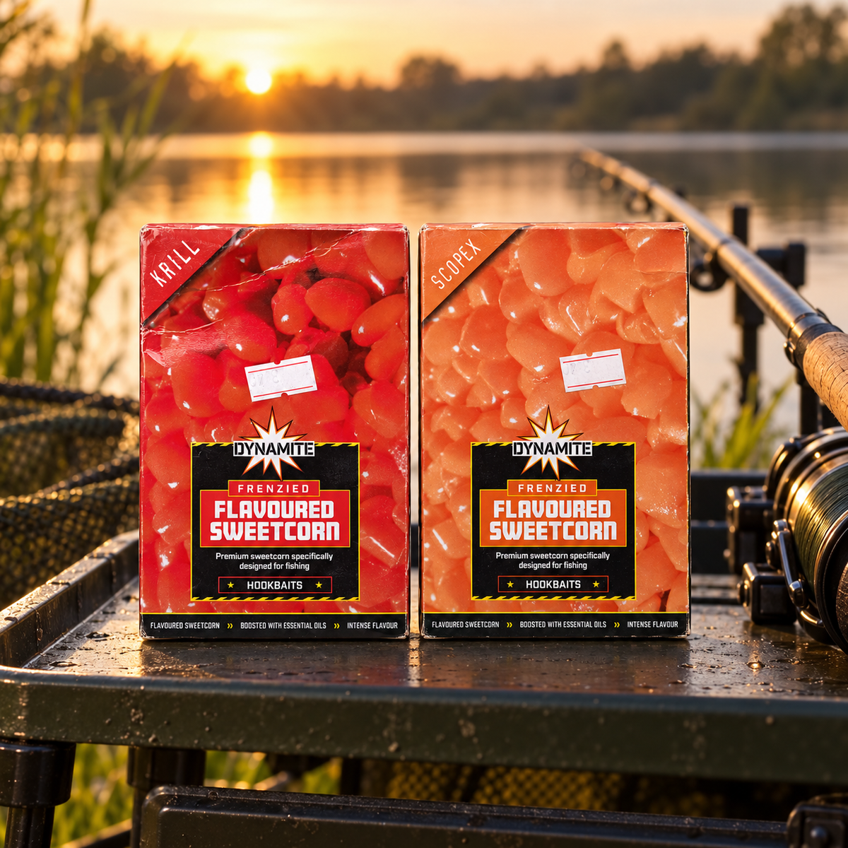 Dynamite Frenzied Flavoured Sweetcorn en entorno de pesca