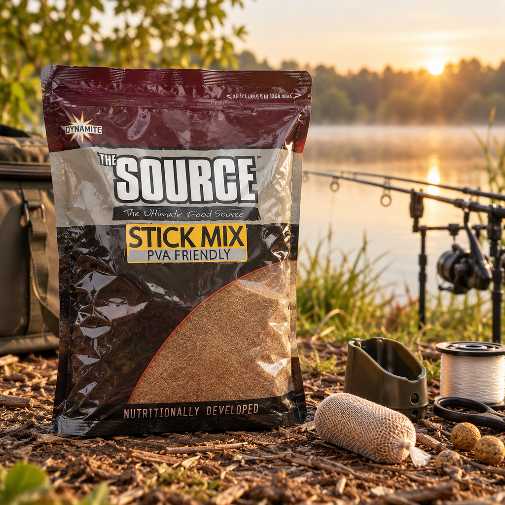 Dynamite Baits The Source Stick Mix en entorno de pesca