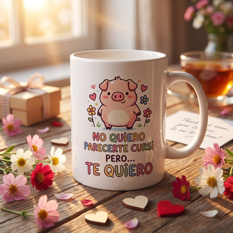 Taza con Mensaje — No quiero parecerte cursi pero... te quiero - lifestyle