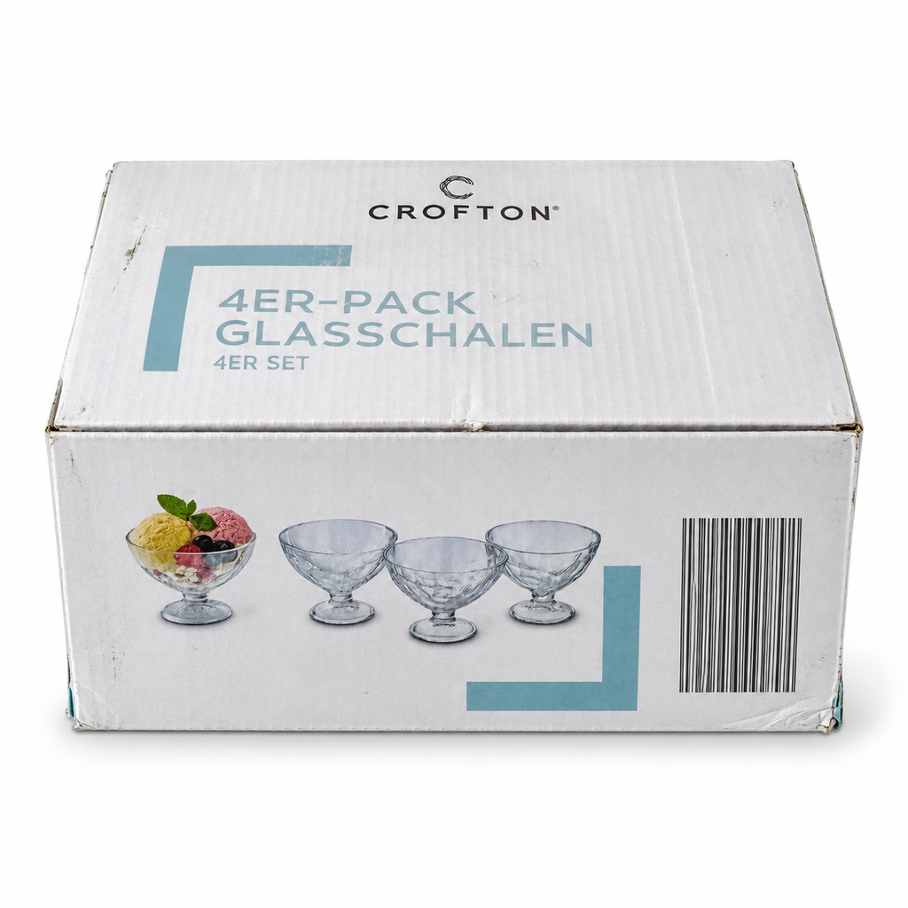 Crofton pack de 4 copas de postre de vidrio: producto original sobre fondo blanco