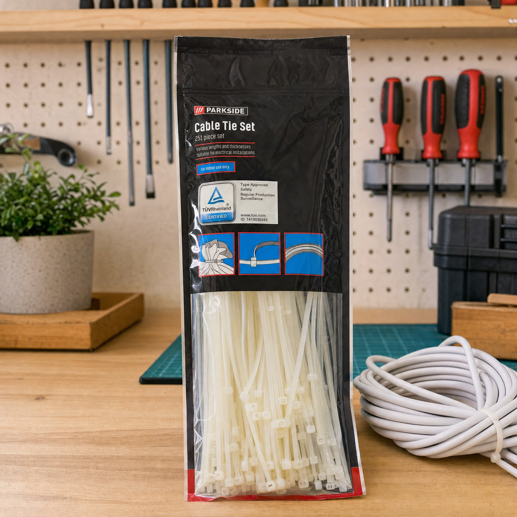 Parkside Set de 251 Bridas Blancas para Interior