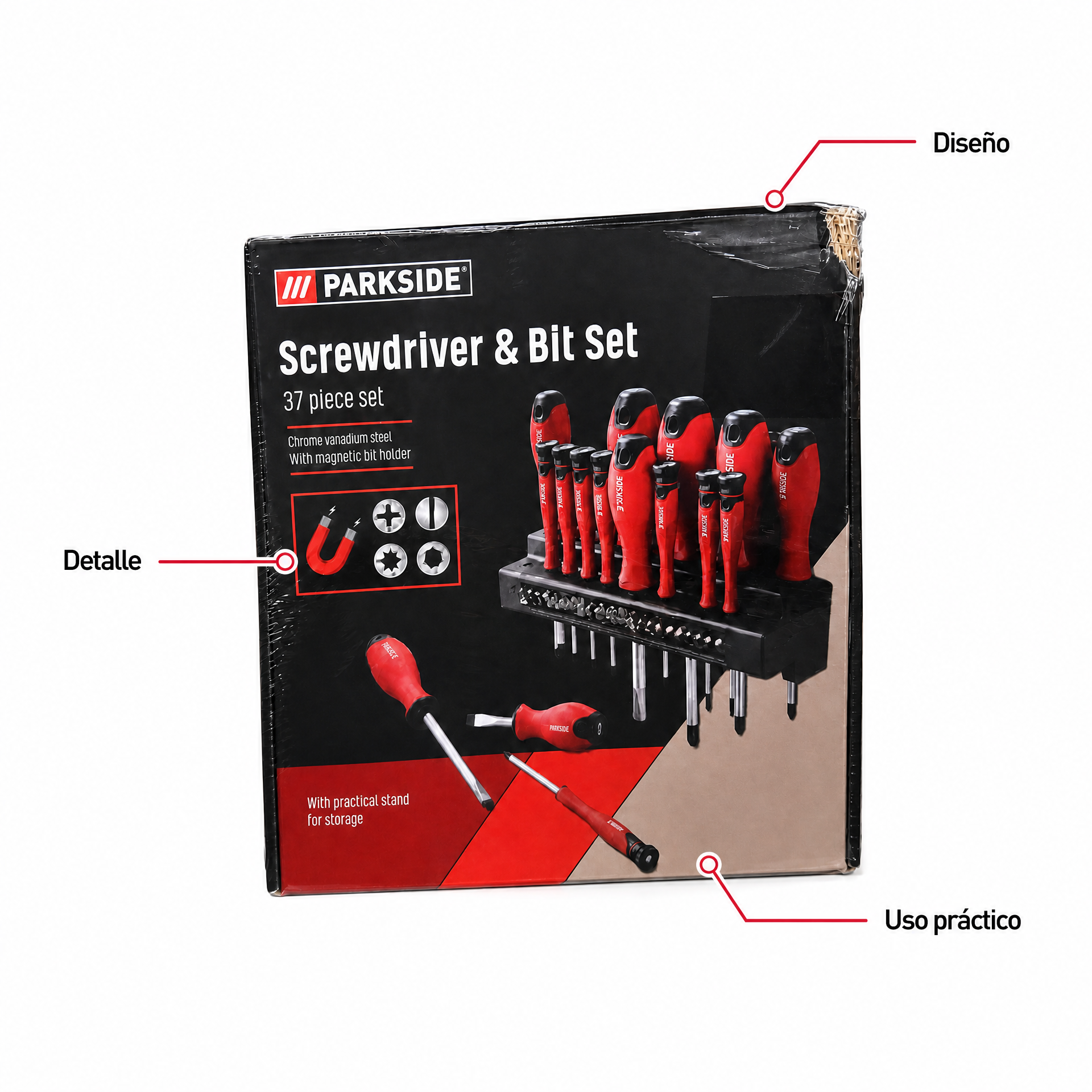 Pack de destornilladores Parkside con puntas magnéticas