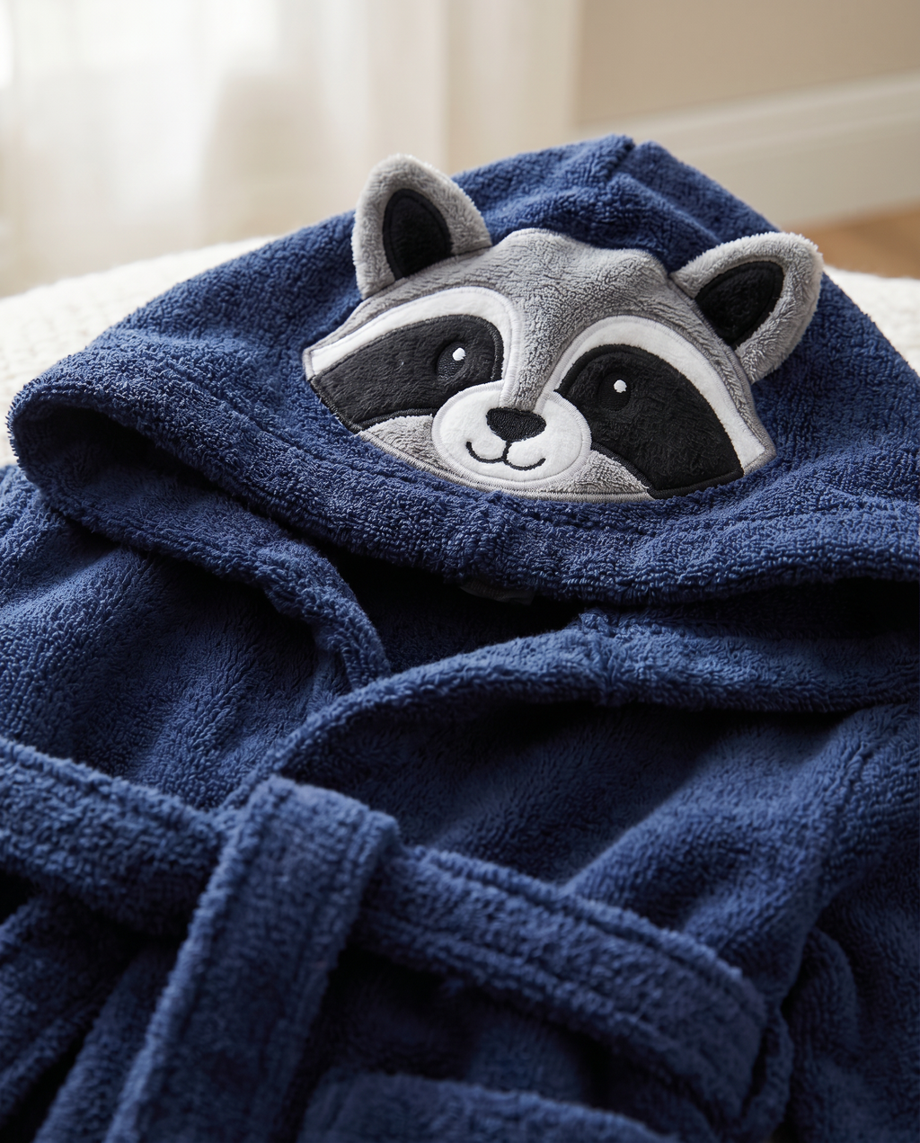 Albornoz Infantil Mapache Lily & Dan — Azul Marino
