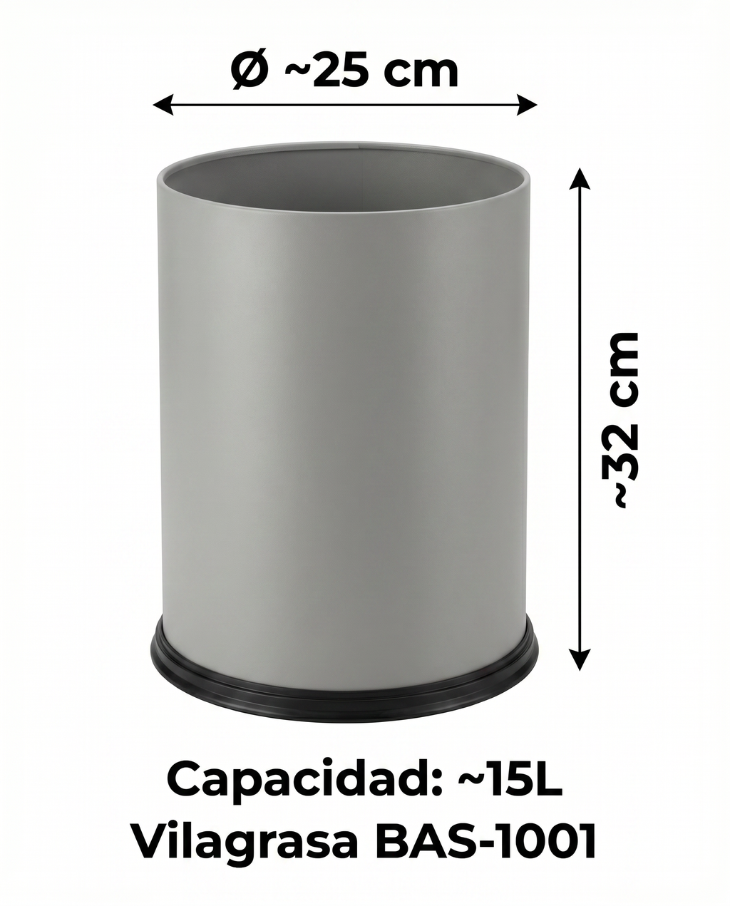 Papelera de Oficina Vilagrasa BAS-1001 — Acero Lacado