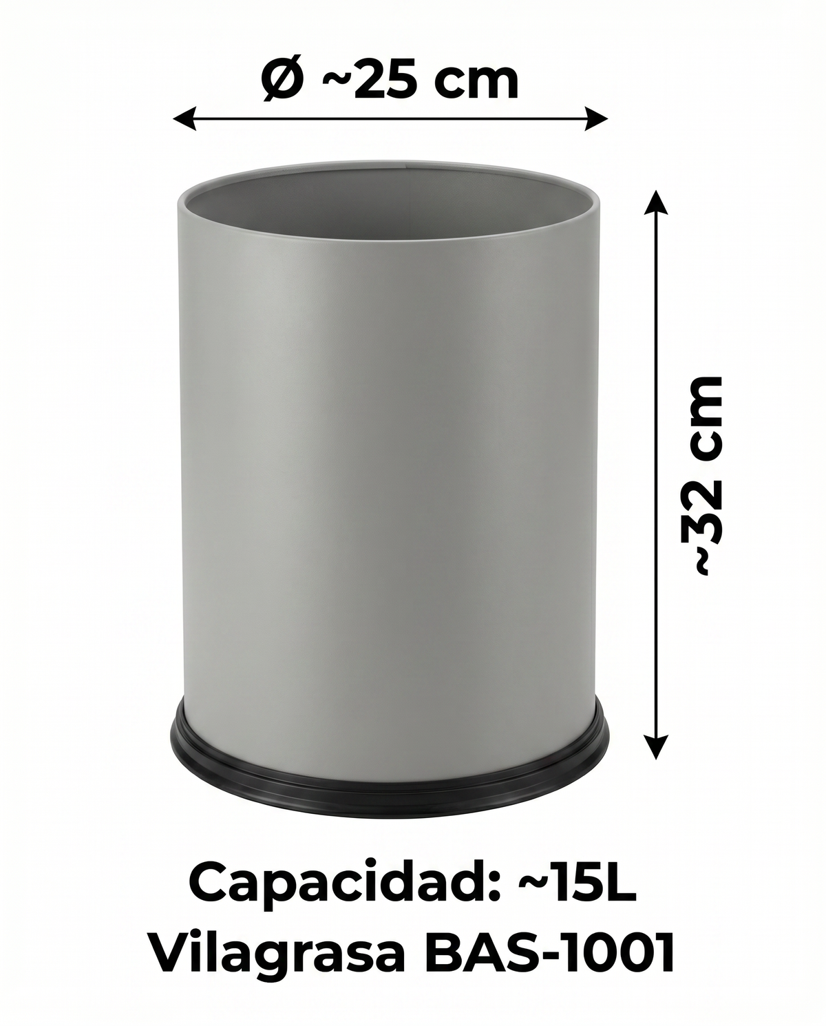 Papelera de Oficina Vilagrasa BAS-1001 — Acero Lacado