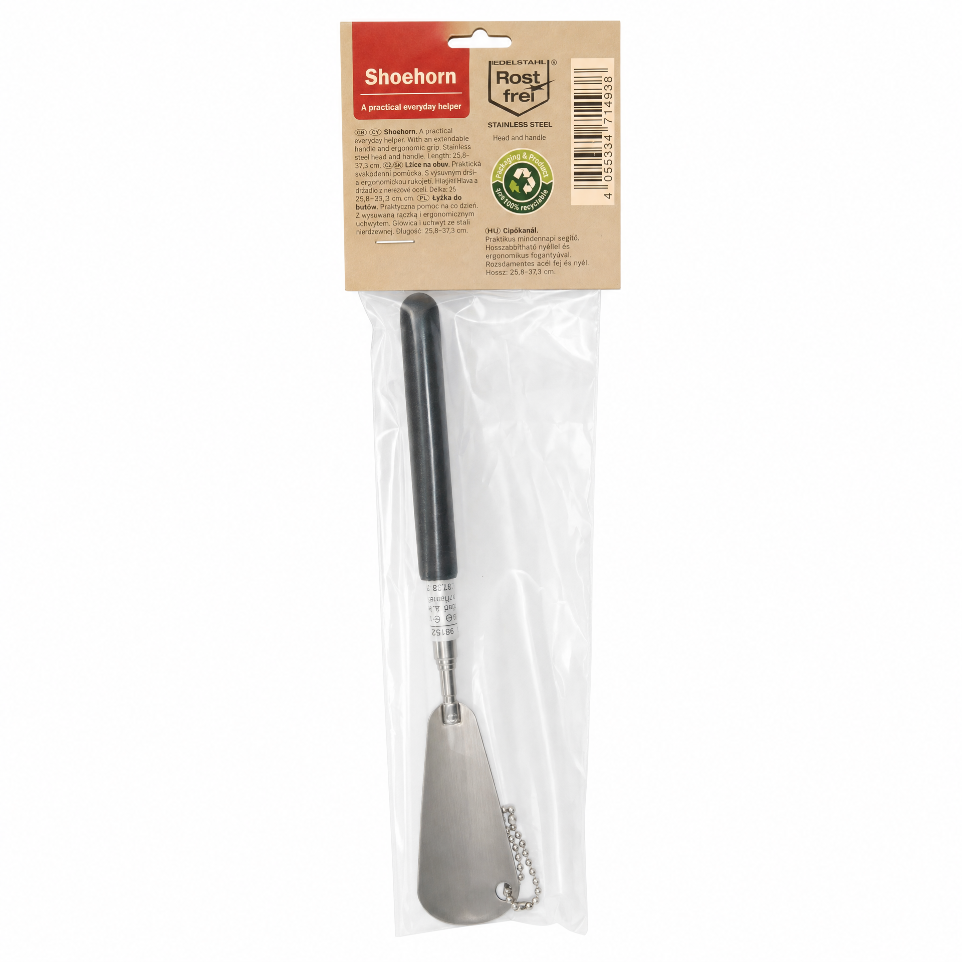 Rustfrei Calzador Ajustable de Acero Inoxidable 25,8–37,3 cm