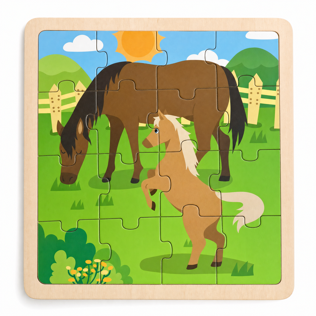 Puzle de Madera Playtive Diseño Caballos