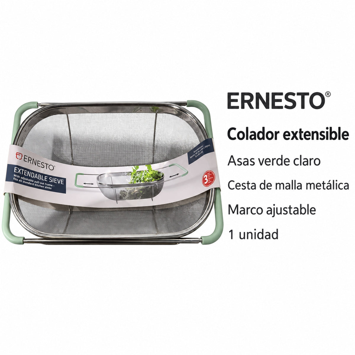 Características del colador extensible ERNESTO verde