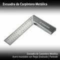 Escuadra de Carpintero Metálica Acero Inoxidable con Regla | Parkside