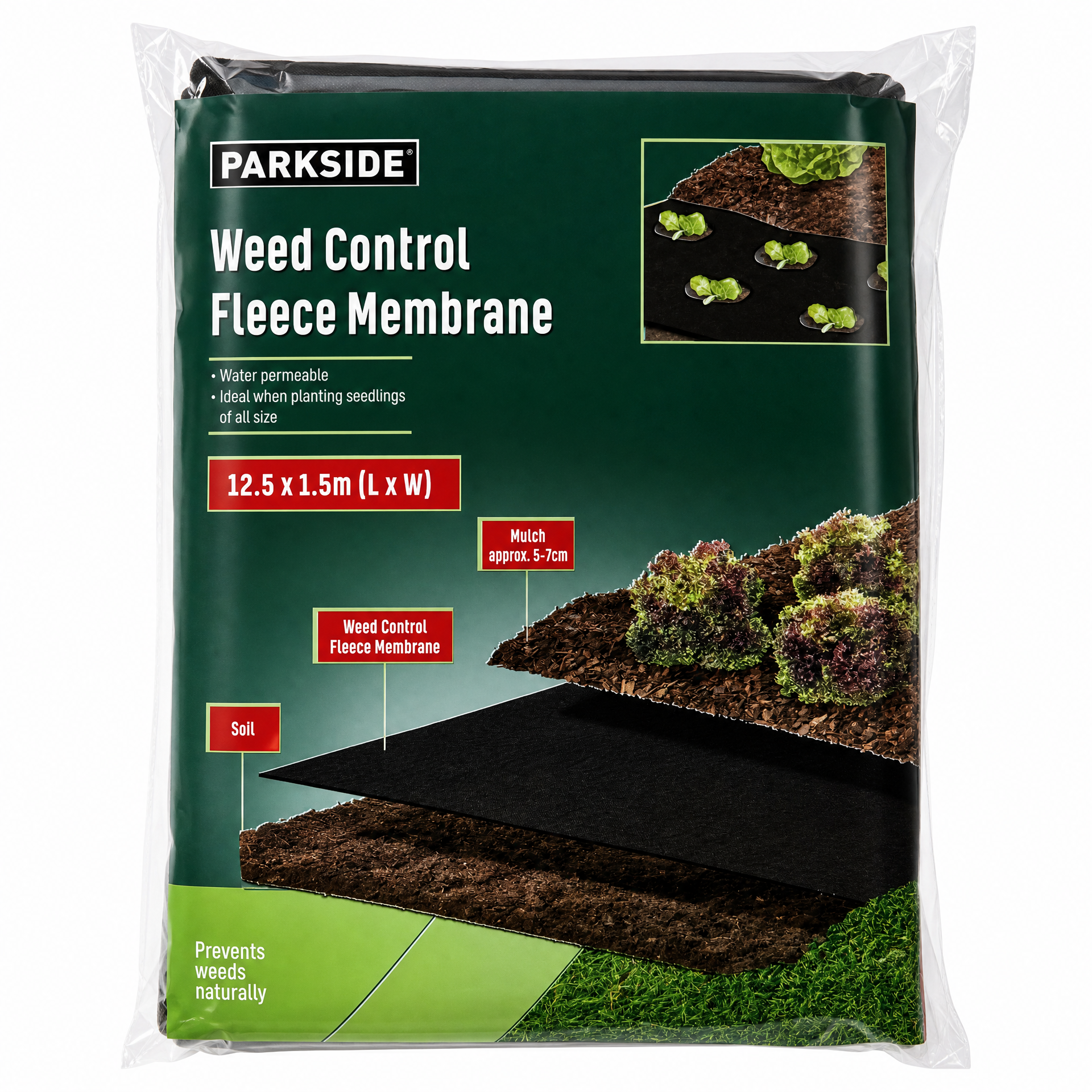 PARKSIDE Malla antihierbas negra Weed Control Fleece Membrane