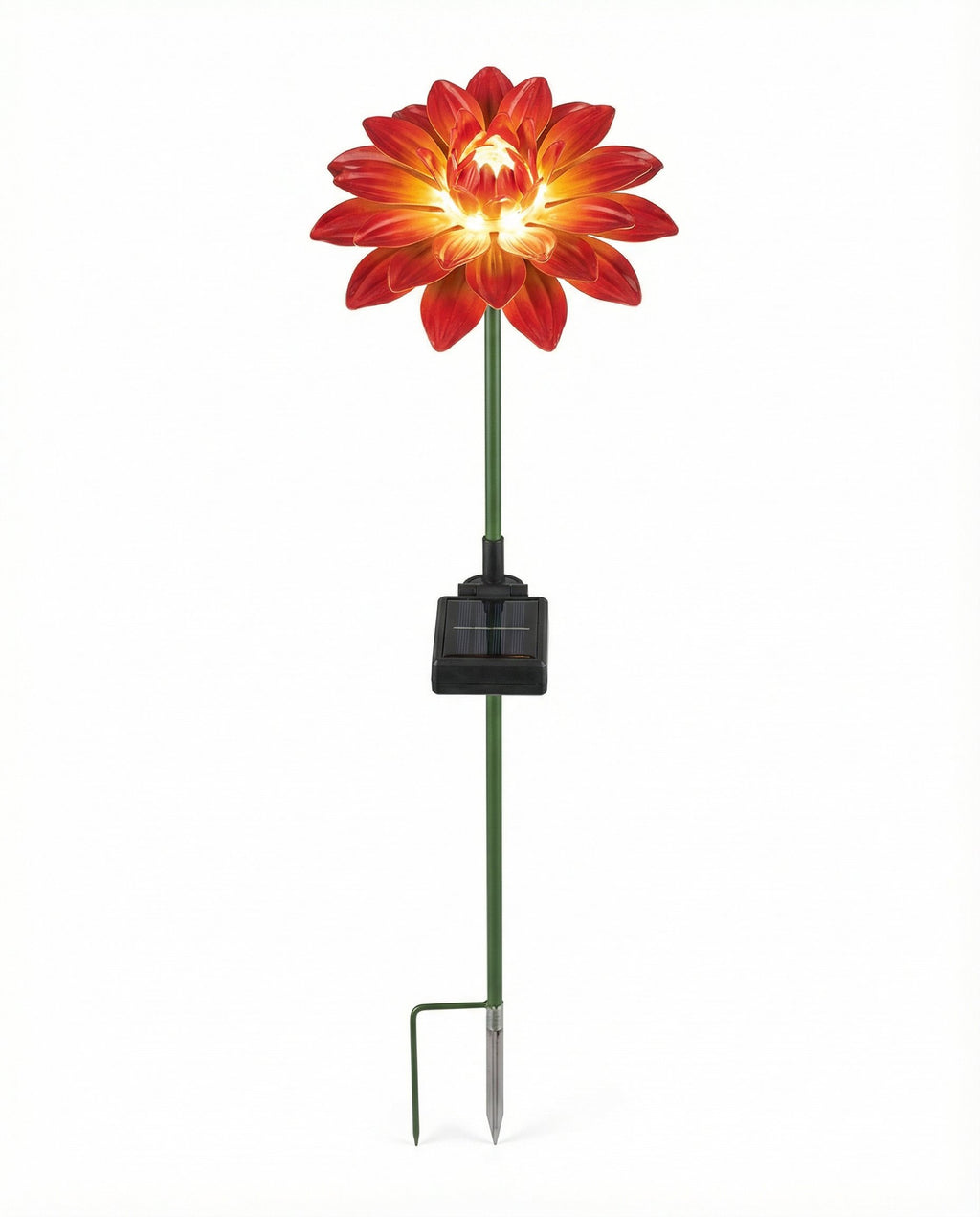 Estaca Solar Primavera Flor Dalia Roja LED - Belavi