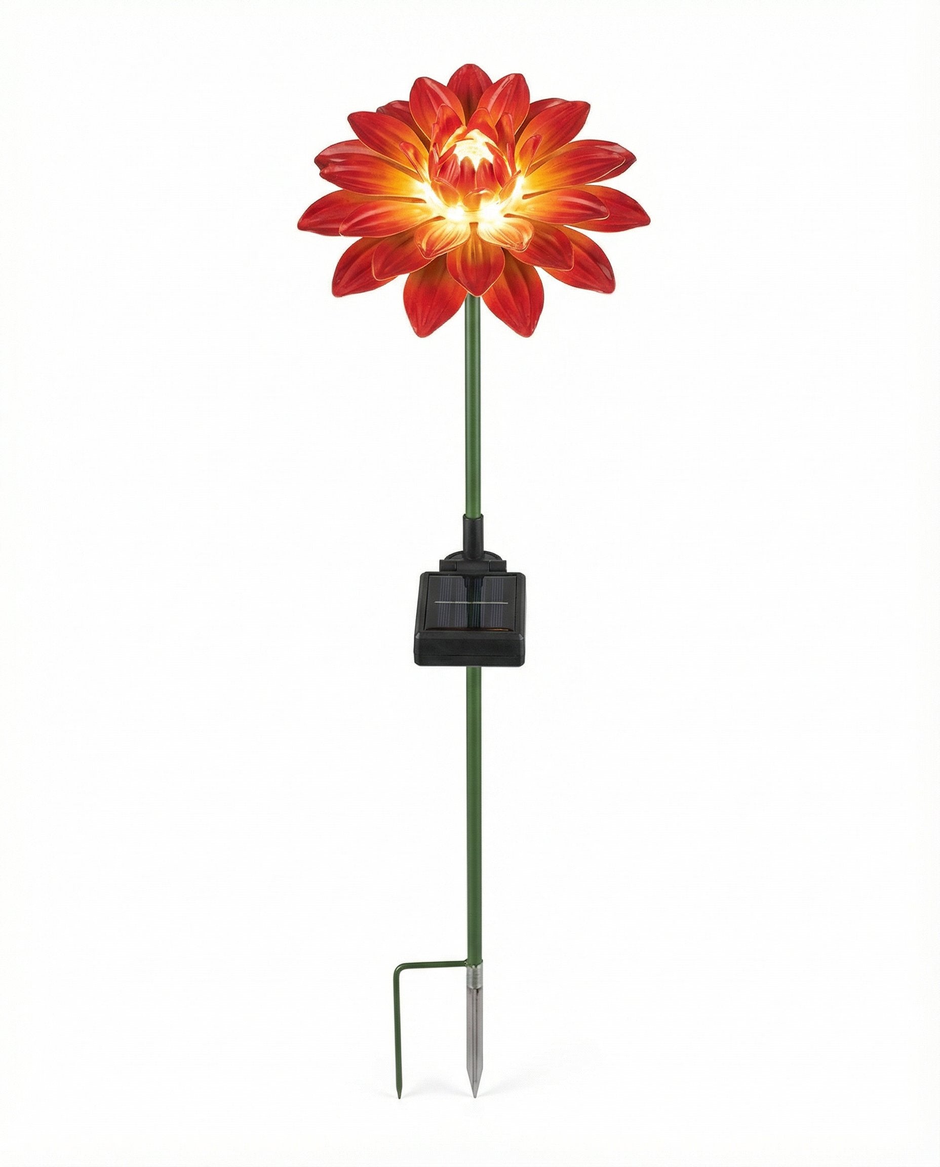 Estaca Solar Primavera Flor Dalia Roja LED - Belavi