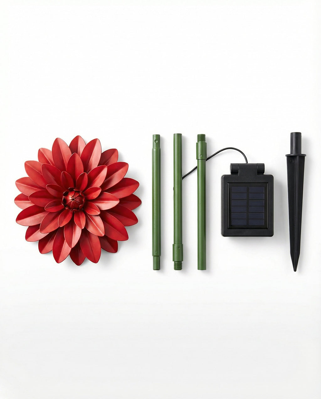 Estaca Solar Primavera Flor Dalia Roja LED - Belavi