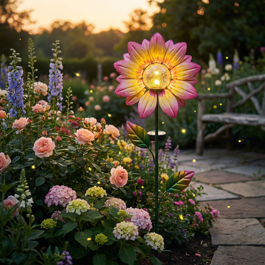 Estaca Solar Primavera Flor Decorativa con Luz LED Cálida para Jardín | Belavi
