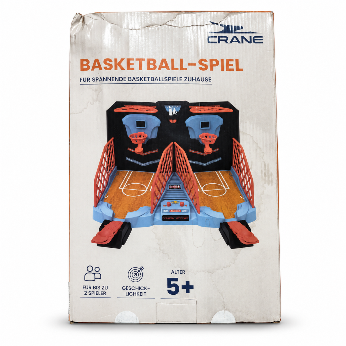 Juego de baloncesto de sobremesa Crane para 1 o 2 jugadores — portada sobre fondo blanco