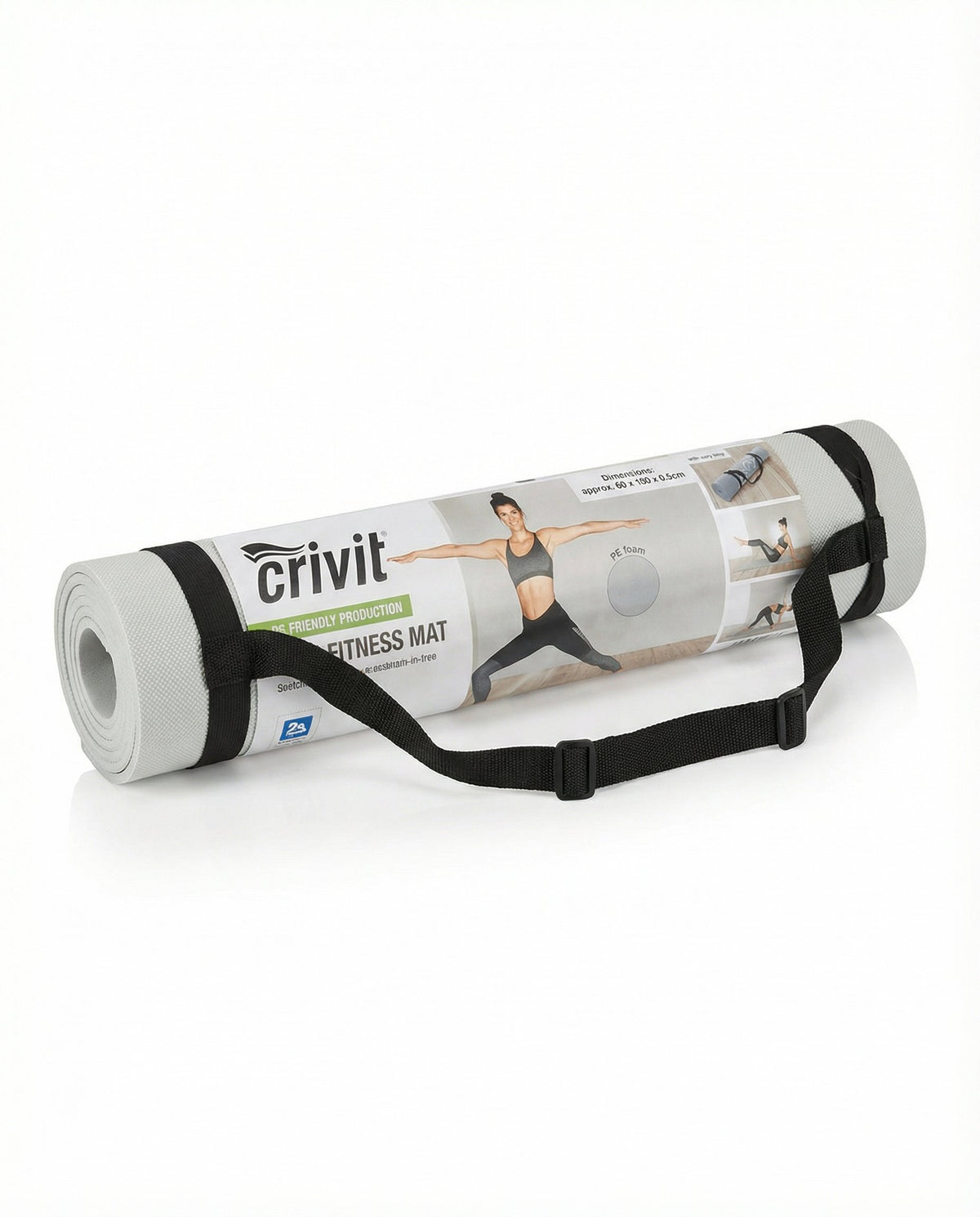 Esterilla Fitness Yoga PE Foam 180x60cm con Correa - Crivit
