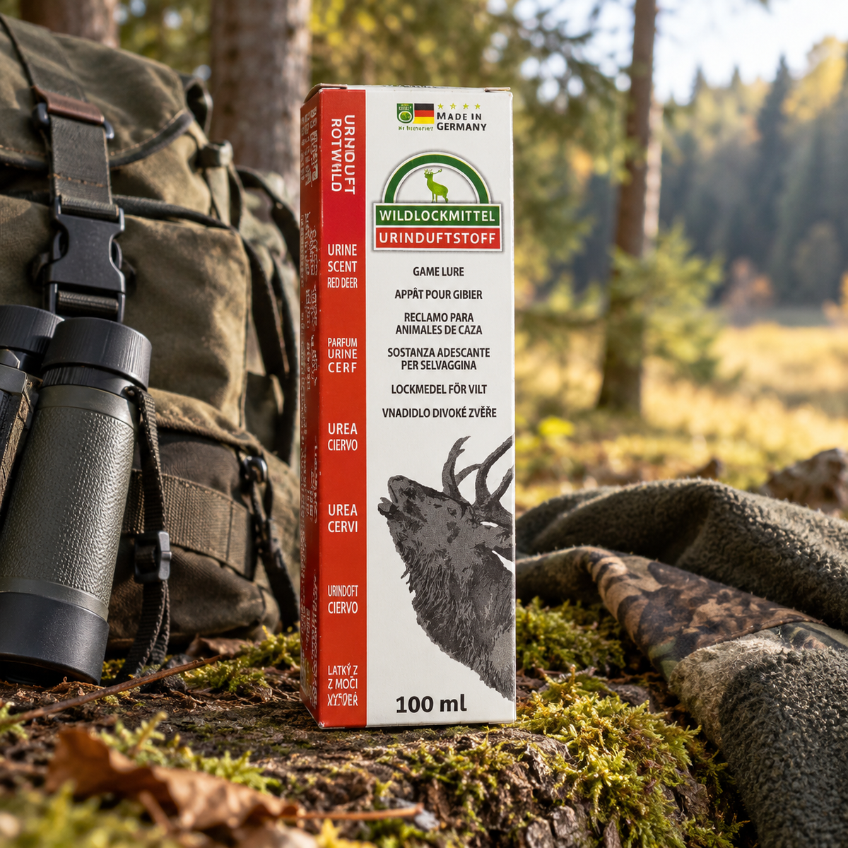 Eurohunt atrayente olor ciervo rojo 100 ml en ambiente de caza