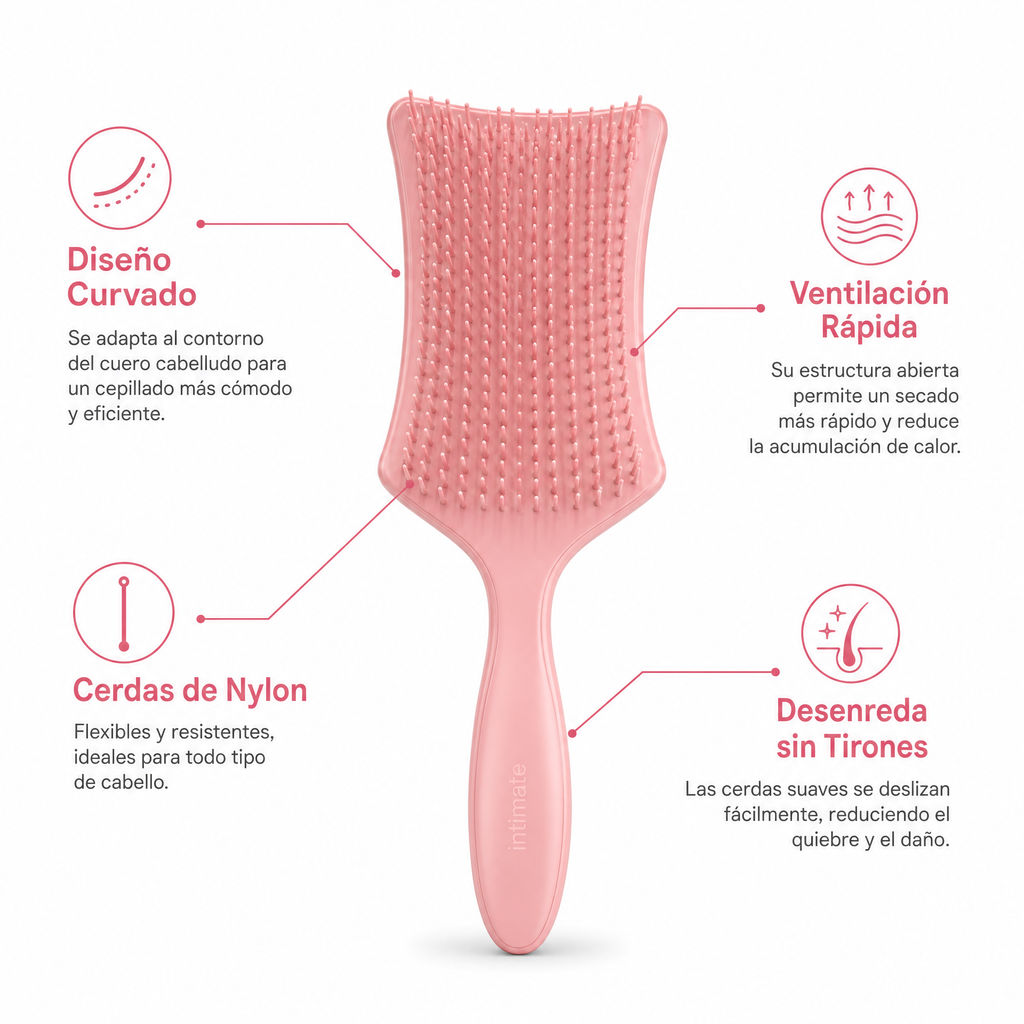 Cepillo Pelo Curvado Ventilado Rosa