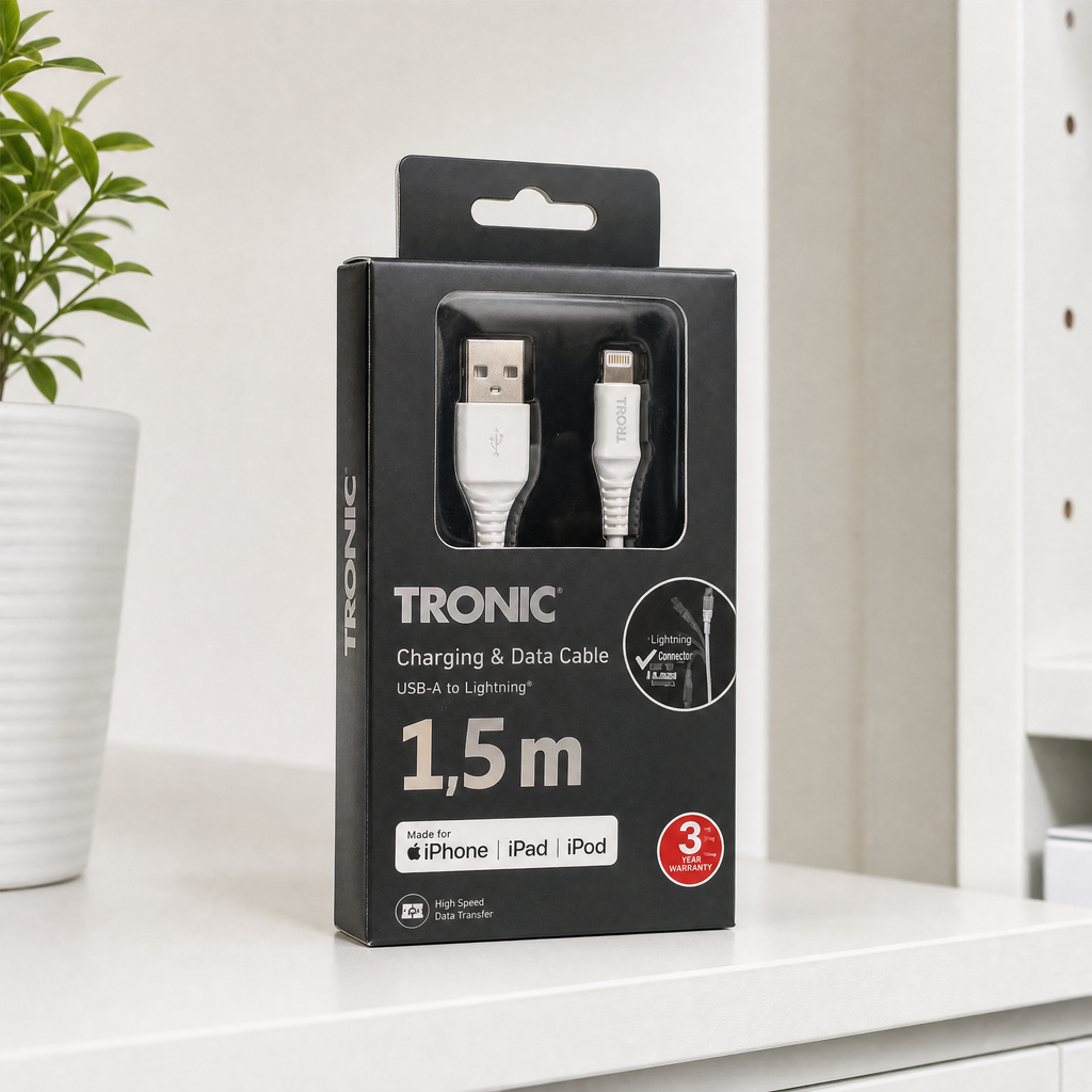 Tronic cable USB-A a Lightning para iPhone, iPad y iPod — 1,5 m