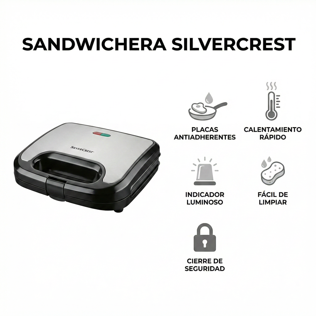 Sandwichera SilverCrest Placas Antiadherentes