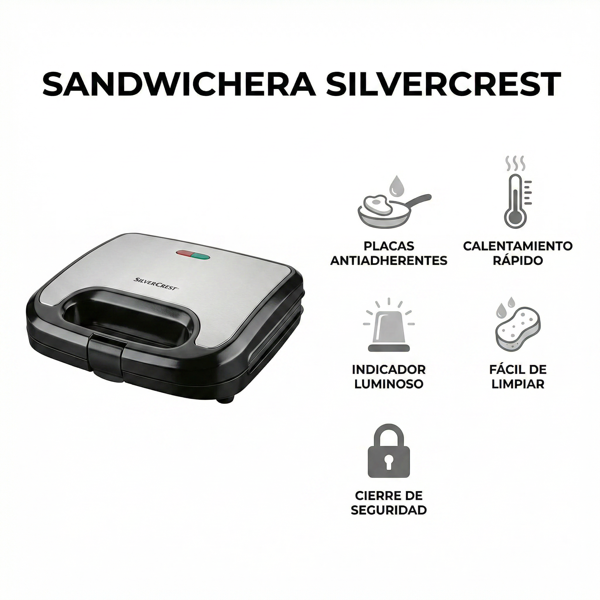 Sandwichera SilverCrest Placas Antiadherentes