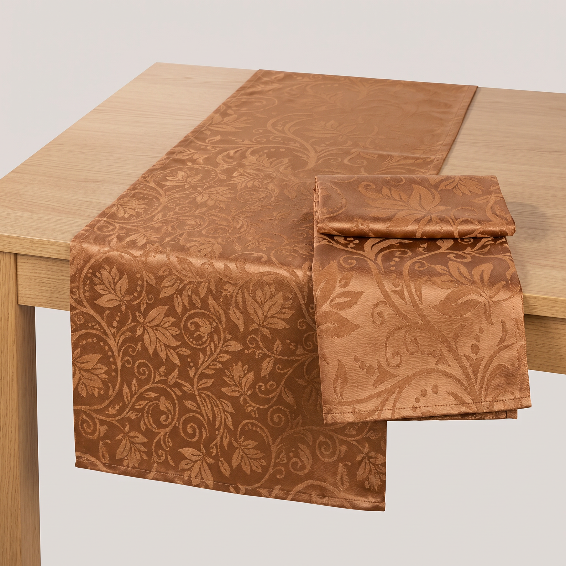 Livarno Home Set 2 Caminos de Mesa Jacquard Marrón 50 × 150 cm