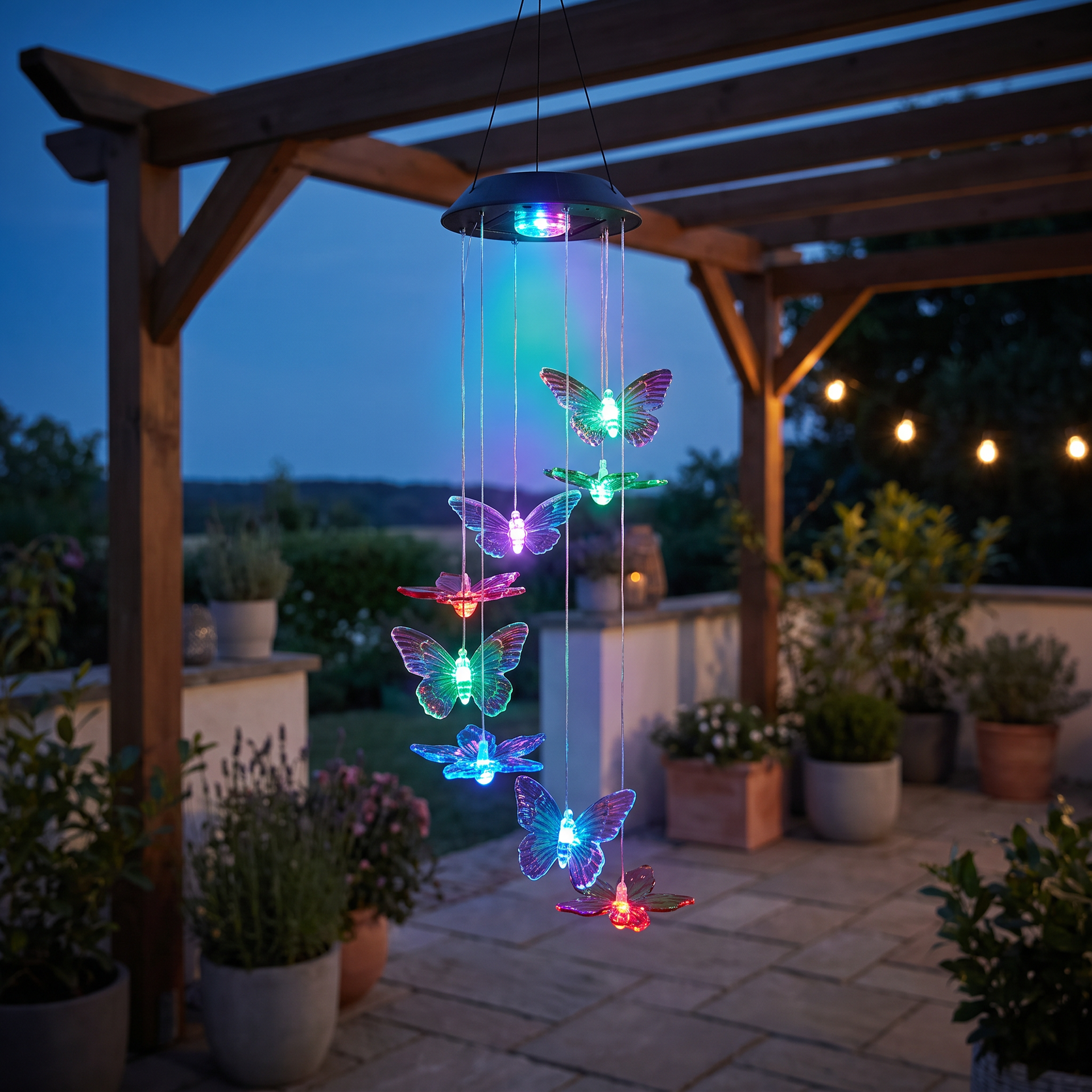 Livarno Home Móvil de Viento Solar LED Luz Cambiante 78 cm