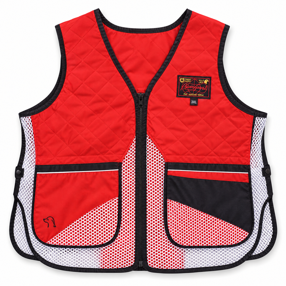 Chaleco de Tiro Beny Sport Rojo y Negro con Malla — Talla 3XL