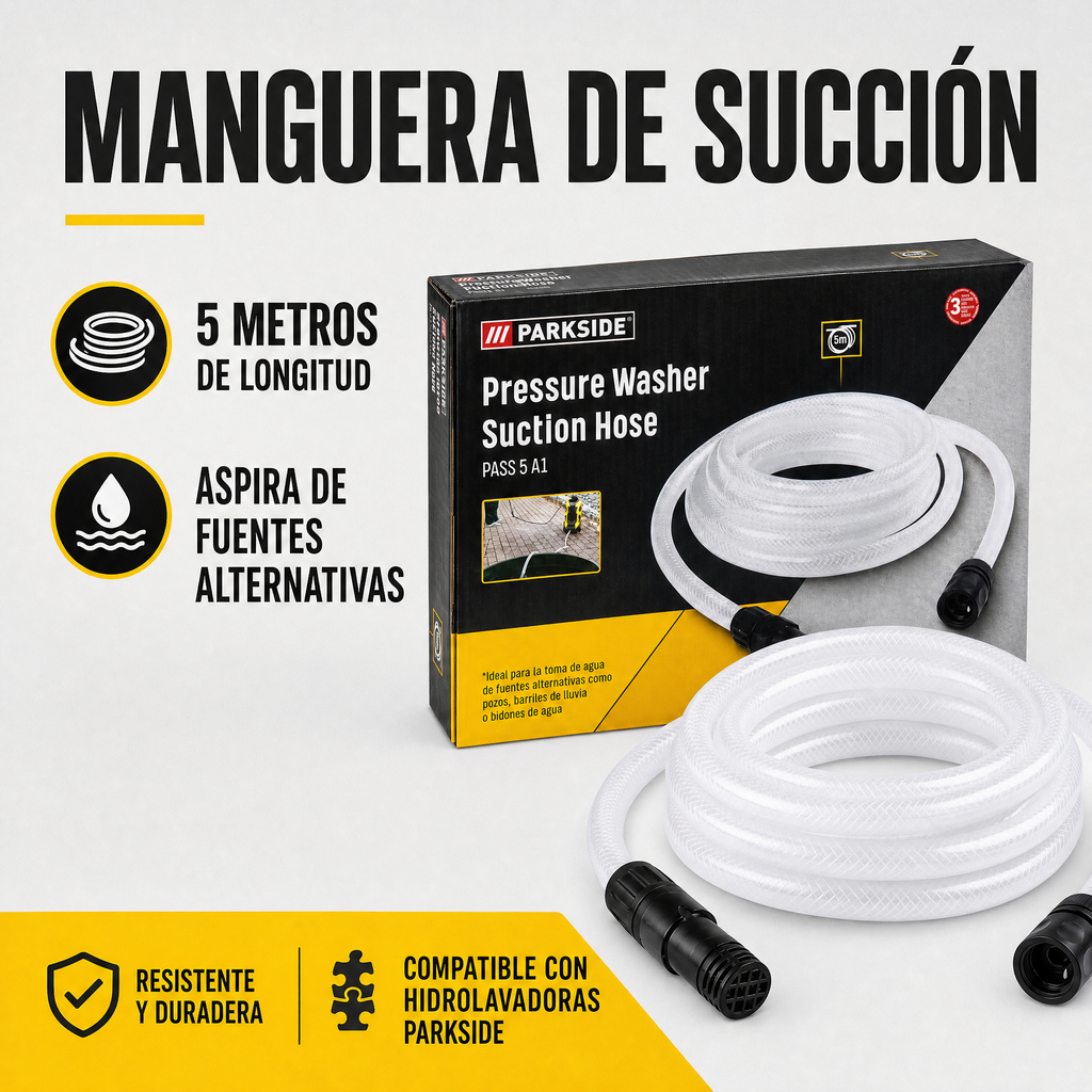 Manguera de Succión Parkside para Hidrolimpiadora 5m