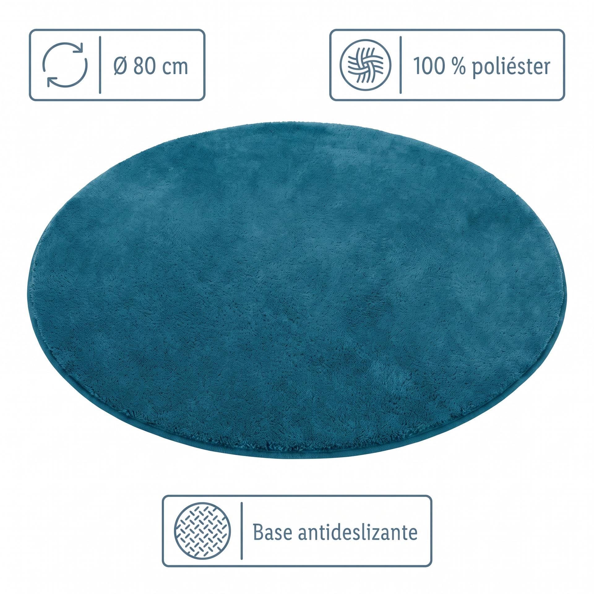 Livarno Home Alfombra de Baño Redonda Turquesa Ø 80 cm