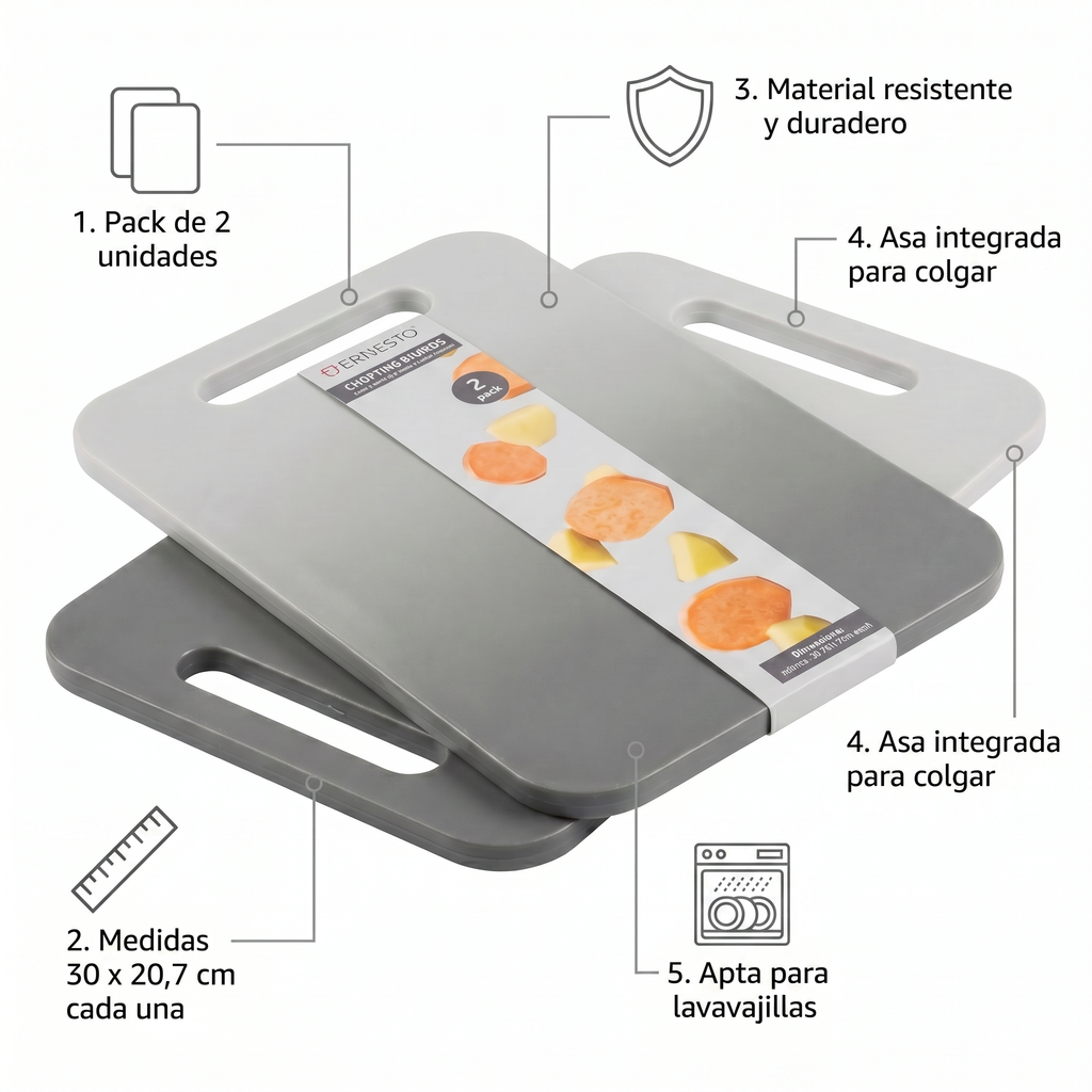 Tablas de Cortar Ernesto Pack 2 uds