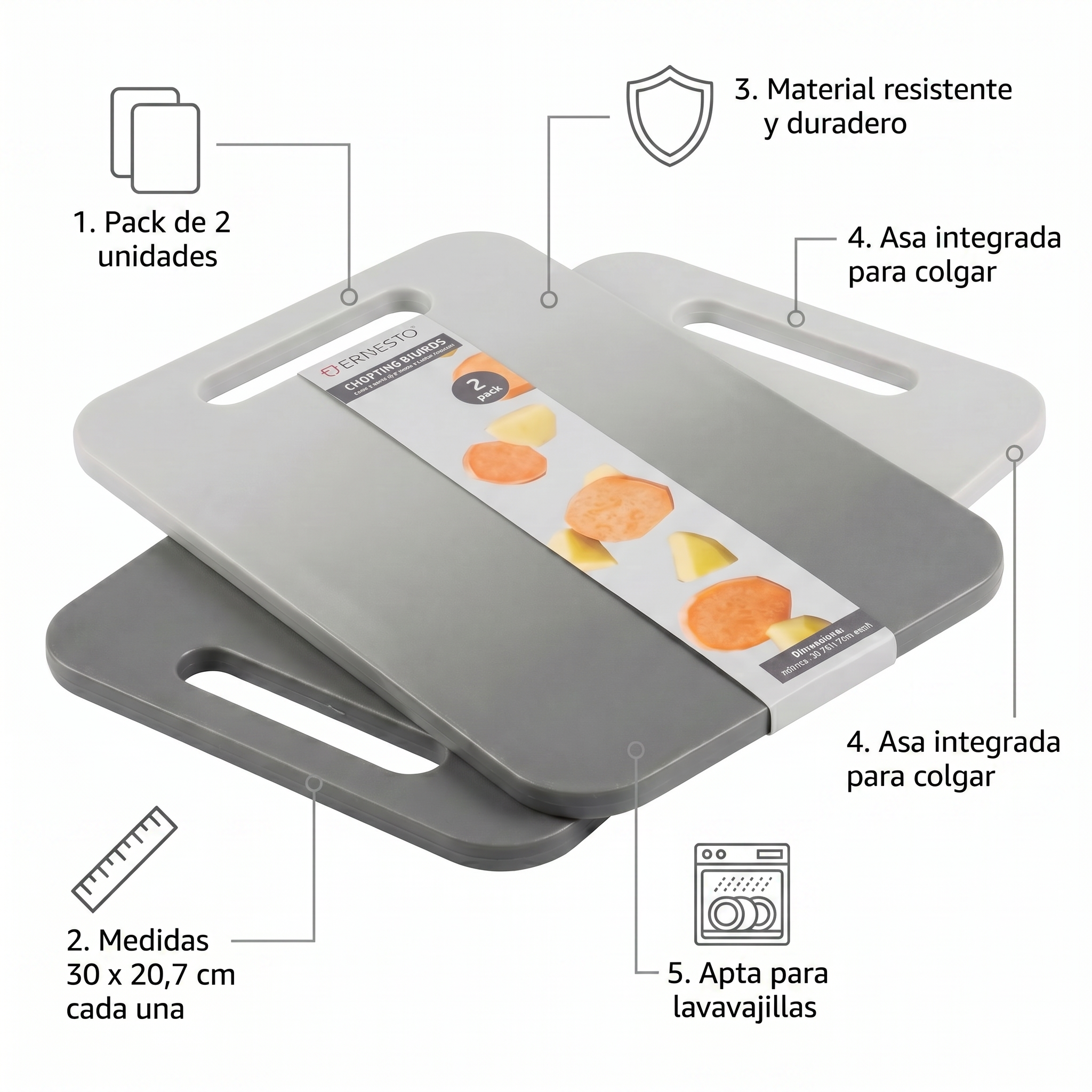 Tablas de Cortar Ernesto Pack 2 uds