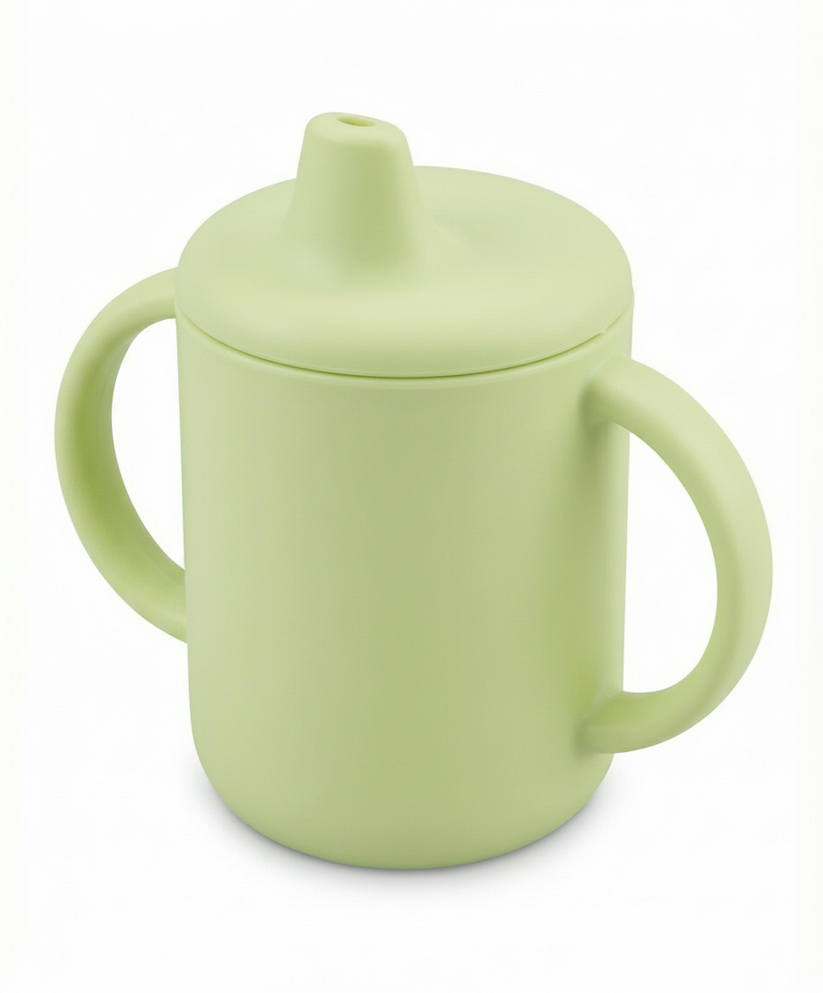 Taza Aprendizaje Bebé Crofton Verde con Tapa y Asas