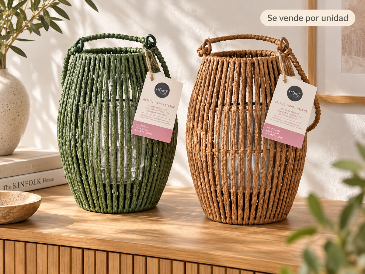 Home Creation farolillo trenzado para velas · 20 × 30 cm · ambiente