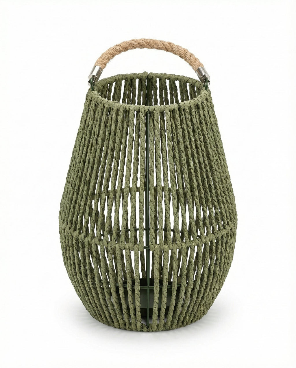 Farolillo Decorativo Cuerda Trenzada Verde Oliva