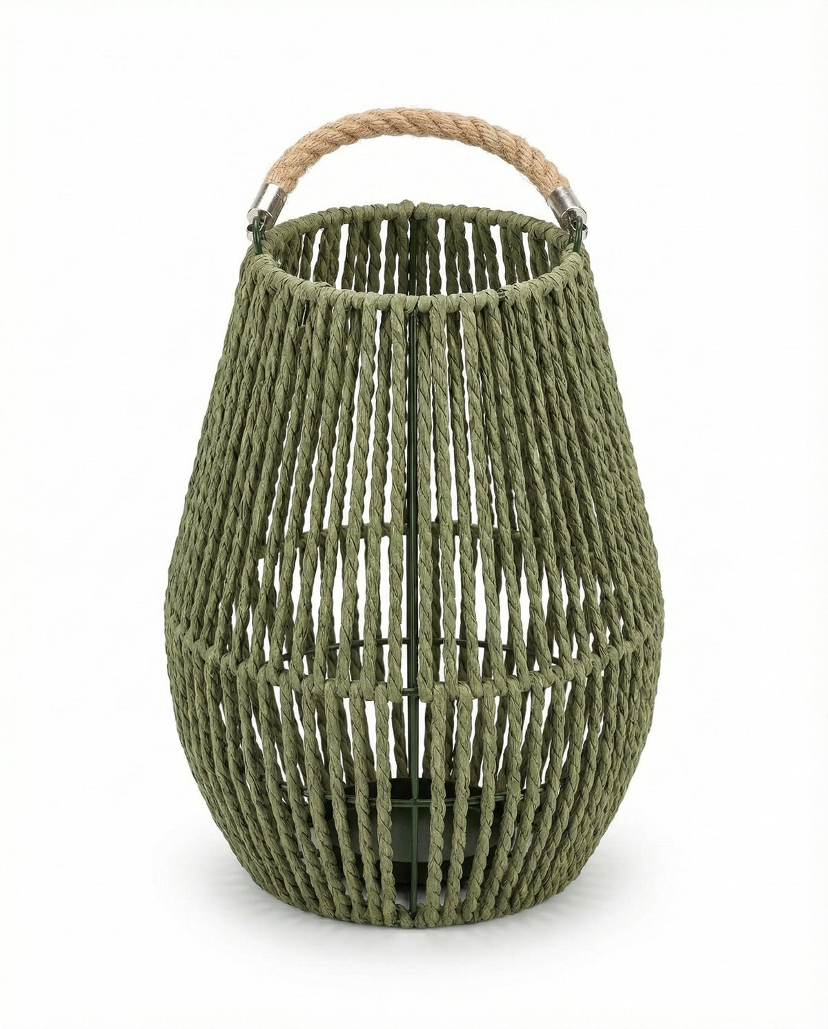 Farolillo Decorativo Cuerda Trenzada Verde Oliva